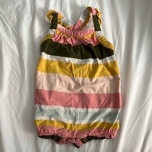 Tea collection striped romper crossback straps Neapolitan pattern 18-25 months
